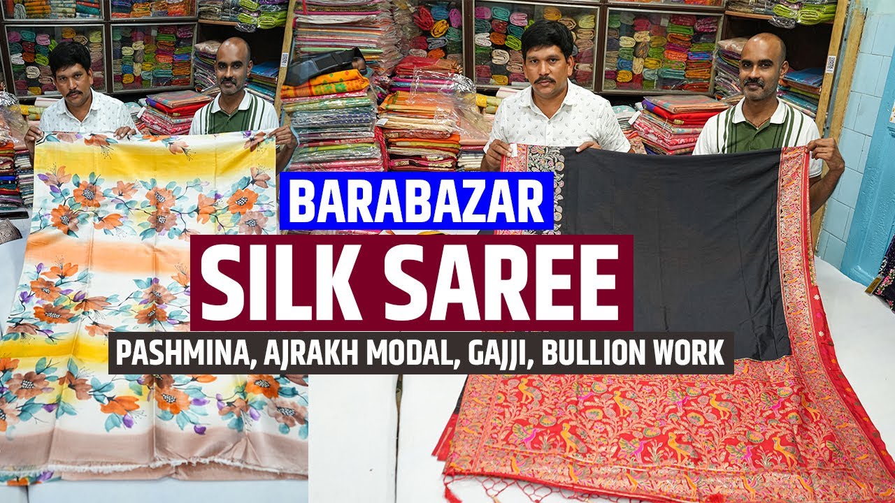 Pashmina Silk, Ajrakh Modal, Gajji Silk, Bullion Work, Linen, Cotton Sarees Wholesaler in Kolkata