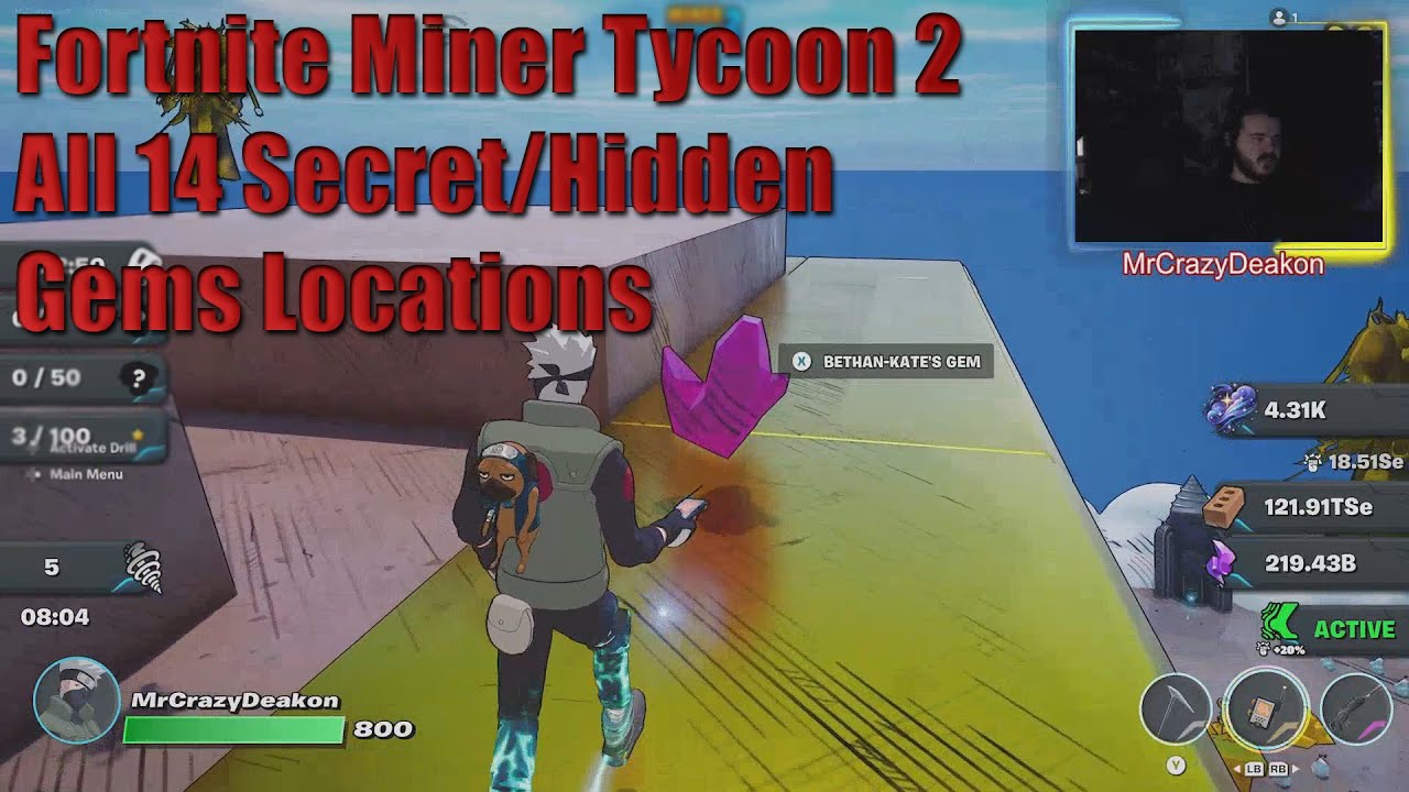 Fortnite Miner Tycoon 2 All 14 Secret/Hidden Gems Locations