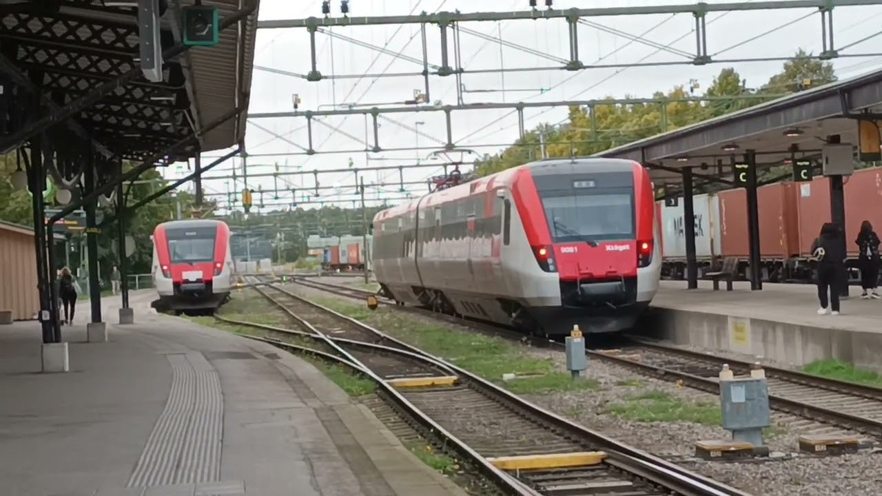 Green Cargo T44+godståg i Gävle