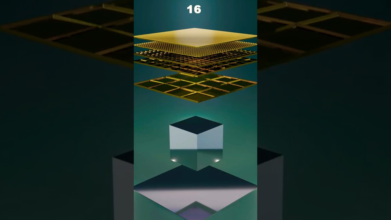1M GOLDEN Layers Floating in Mid-Air Above a Mysterious Cube😍😍| #fyp #shorts #trending