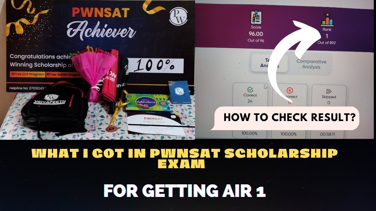 Pw Sent Me This Amazing Rewards 😍|| how to check result of pwnsat ||pw scholarship exam #jee