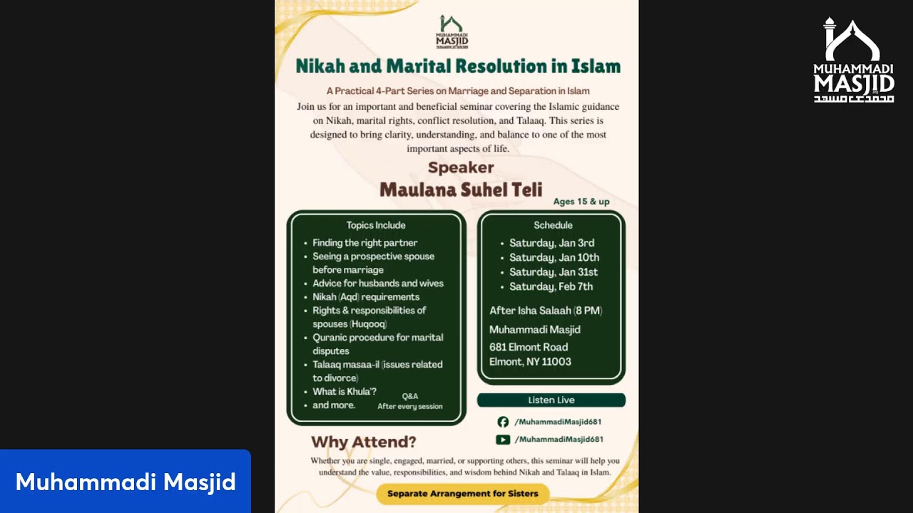 Nikah And Marital Resolution in Islam | Maulana Suhel Teli