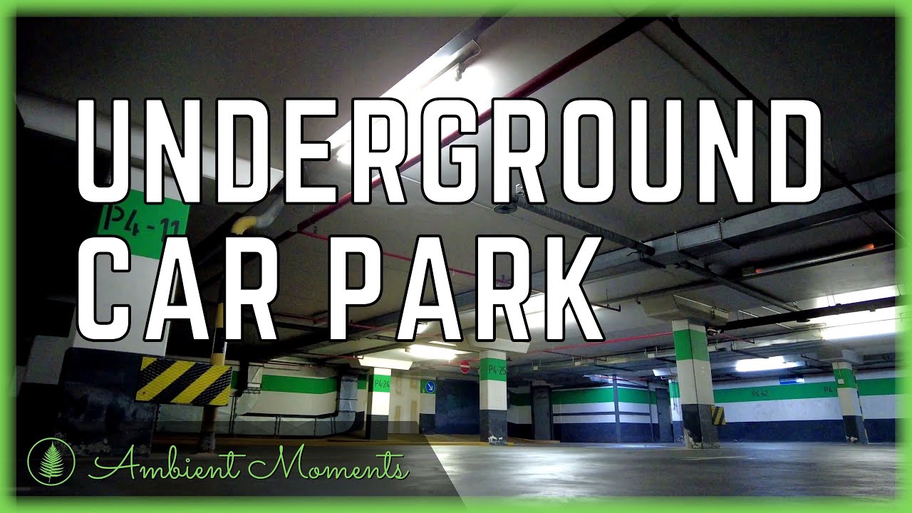 Underground Parking Lot Ambiance for 1 Hour in 4K | Sounds to Sleep and Relax | 