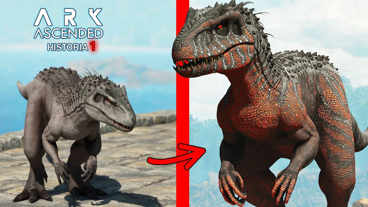INDOMINUS REX SUPERMUTANTE! CRIA DINOSAURIO HIBRIDO MEJORADO y un misterio.. ARK Ascended Historia