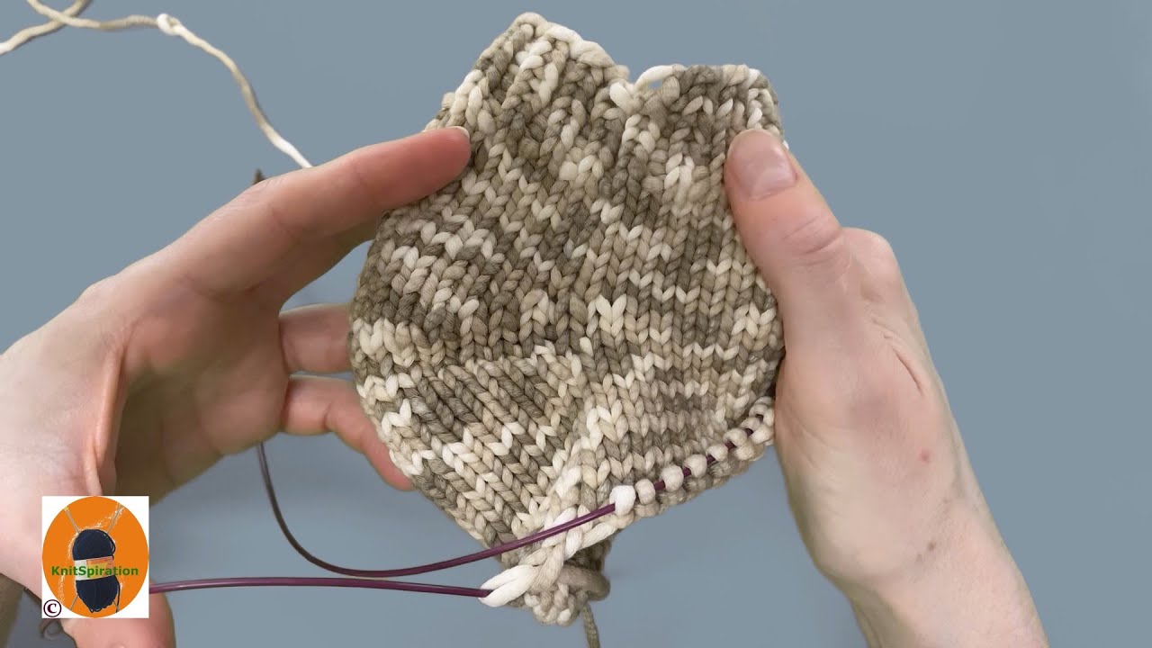 Die Bumerangferse (ohne Löcher) stricken - langsam erklärt