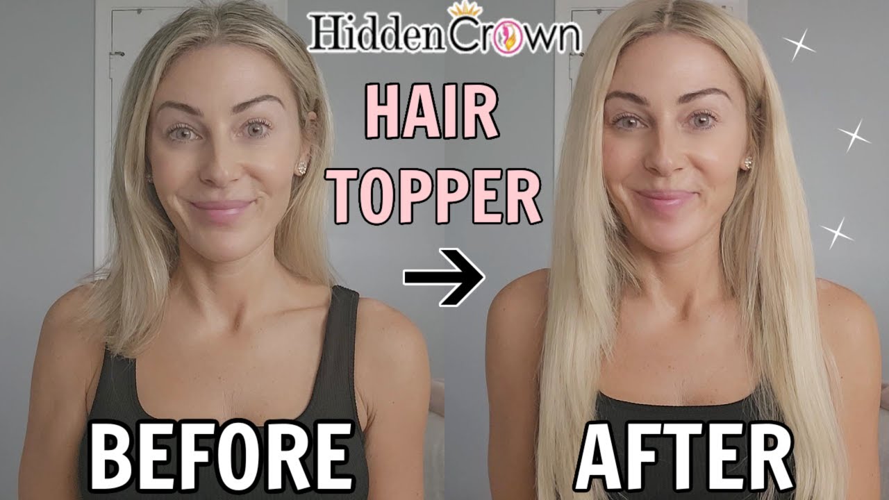 1 MINUTE HAIR TRANSFORMATION | HIDDEN CROWN HAIR TOPPER UPDATE, REVIEW + DEMO!