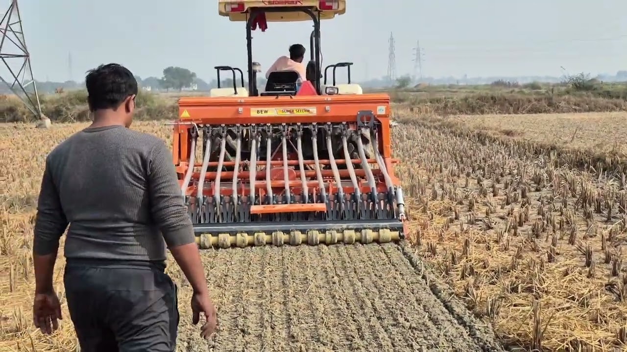 सुपर सीडर से गेहूँ की बुआई, फायदे एव्ं बचत, # super seader# agriculture#farming 