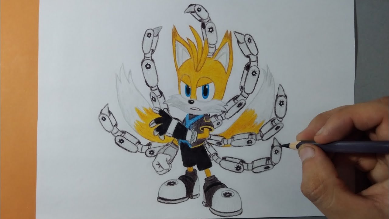 Dibujando a Tails Nine | Sonic Prime | Drawing Tails Nine