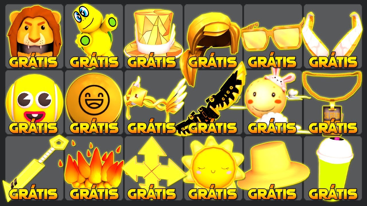 65 ITENS AMARELO GRÁTIS NO ROBLOX 2024