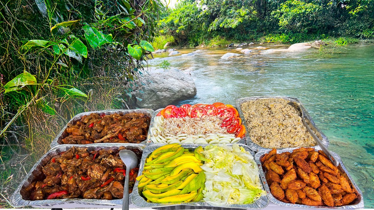En la villa rio lindo en jarabacoa complaciendo a David y su familia con rabo en leña