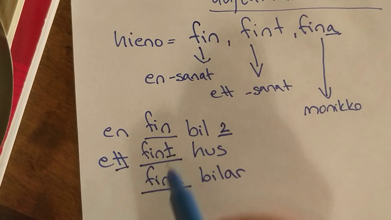 Ruotsin adjektiivin taivutus