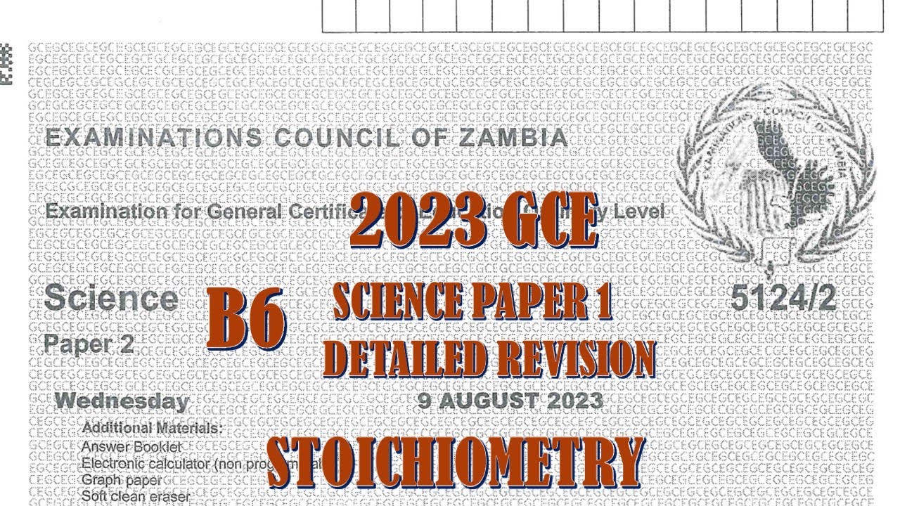 2023 GCE SCIENCE PAPER 2 QUESTION B6 DETAILED SOLUTIONS