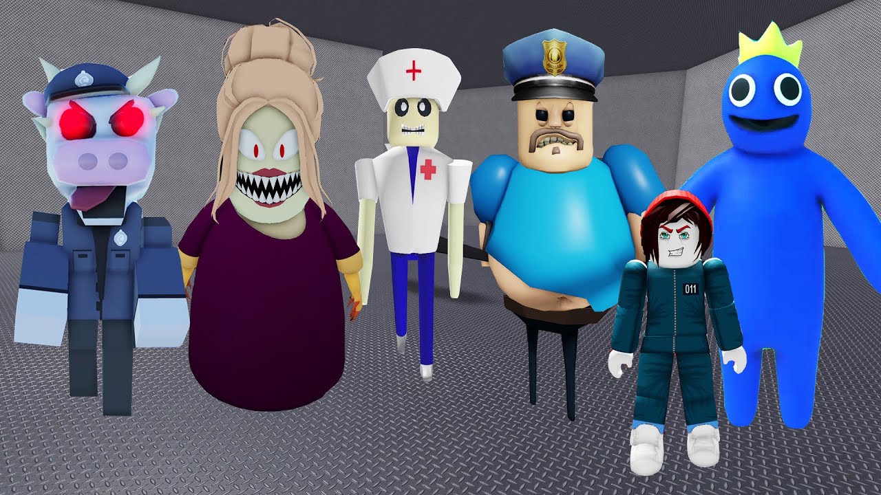 Scary Roblox Obby 6 Speed Run Barry Prison Run - Escape Miss Maries Library - Escape Rainbow Friends