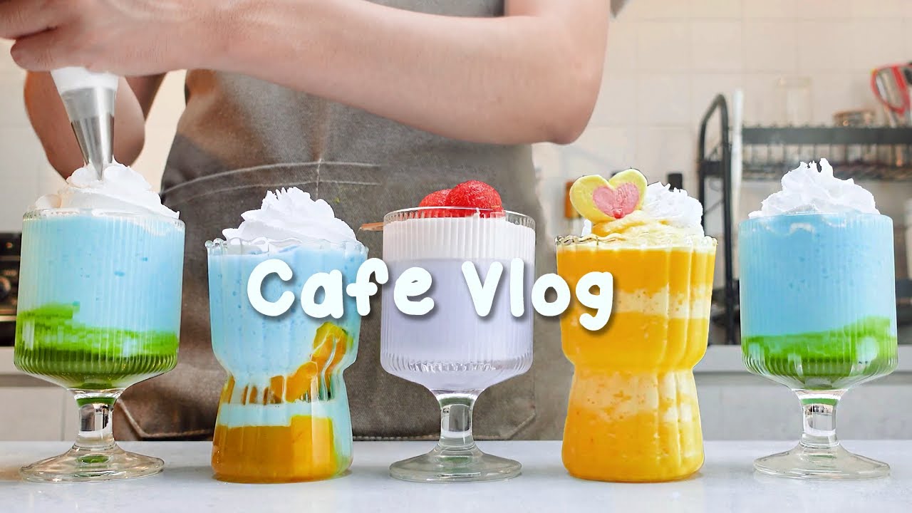 ☕편안한 주말 1시간 모아보기🍁지치고 힘들 땐 음료 ASMR로 힐링해요/카페 브이로그/1 hour/Cafe Vlog/ASMR/Tasty Coffee