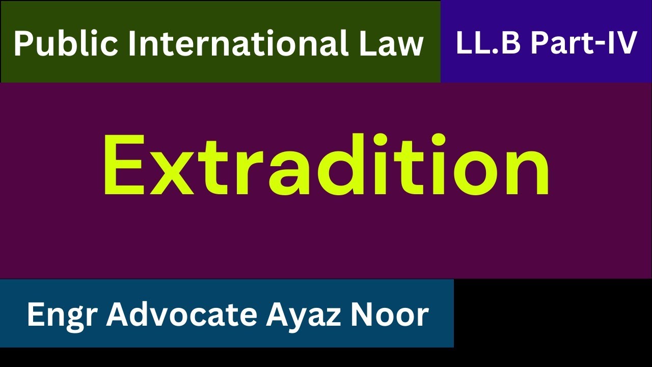 Extradition in International Law  || Engr Advocate Ayaz Noor