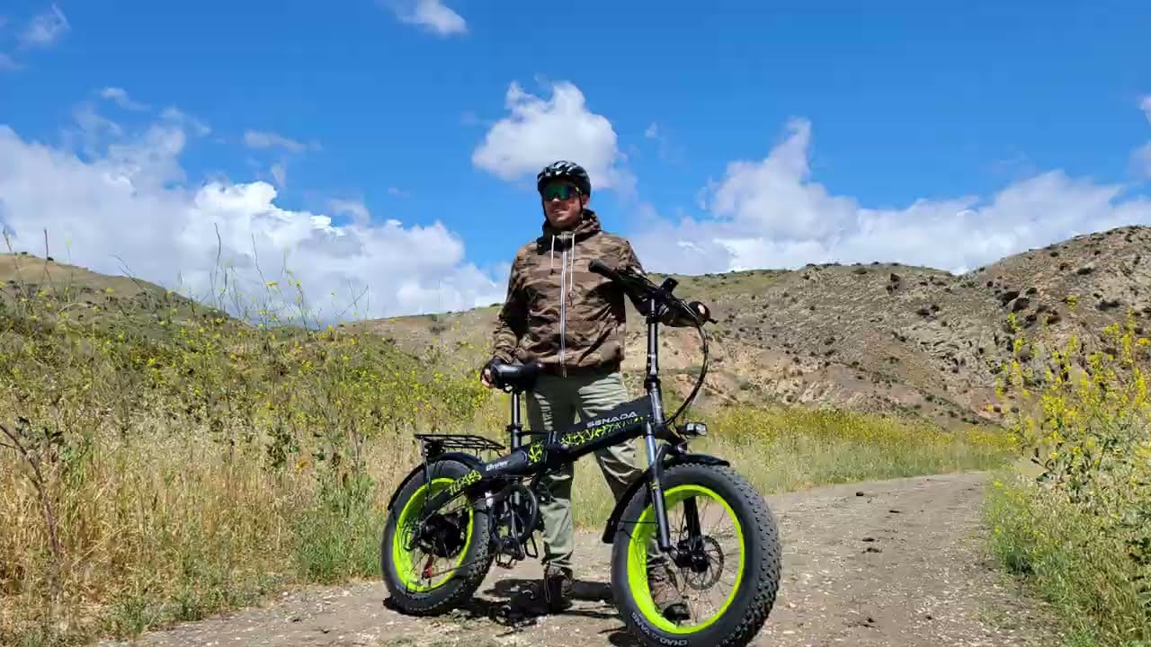 Riding Off Road on  Senada Drifter Fat Tire Folding Electric Bike 750W