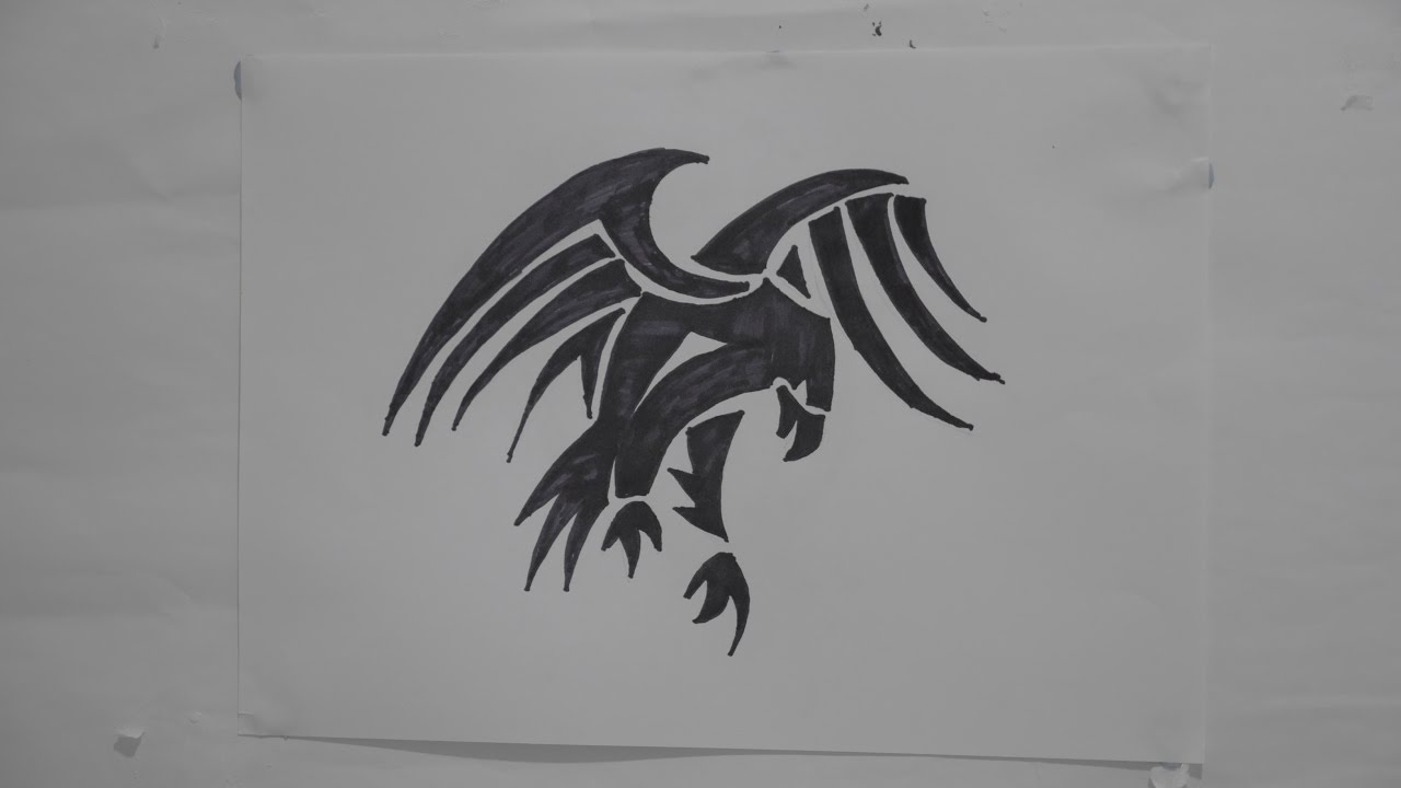 Ep. 113 - How to draw eagle tribal tattoo design