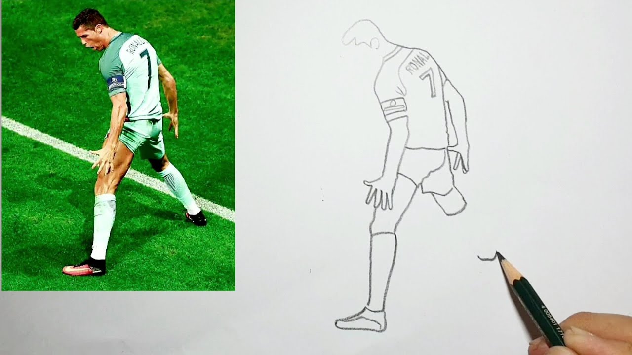 Sketching Cristiano Ronaldo Step by Step // Easy Drawing CR7 