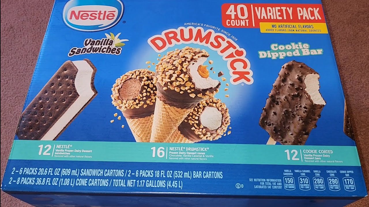 Costco Sale Item Review Nestle Variety Pack Vanilla Sandwiches Drumstick Cookie Dipped Bar Taste