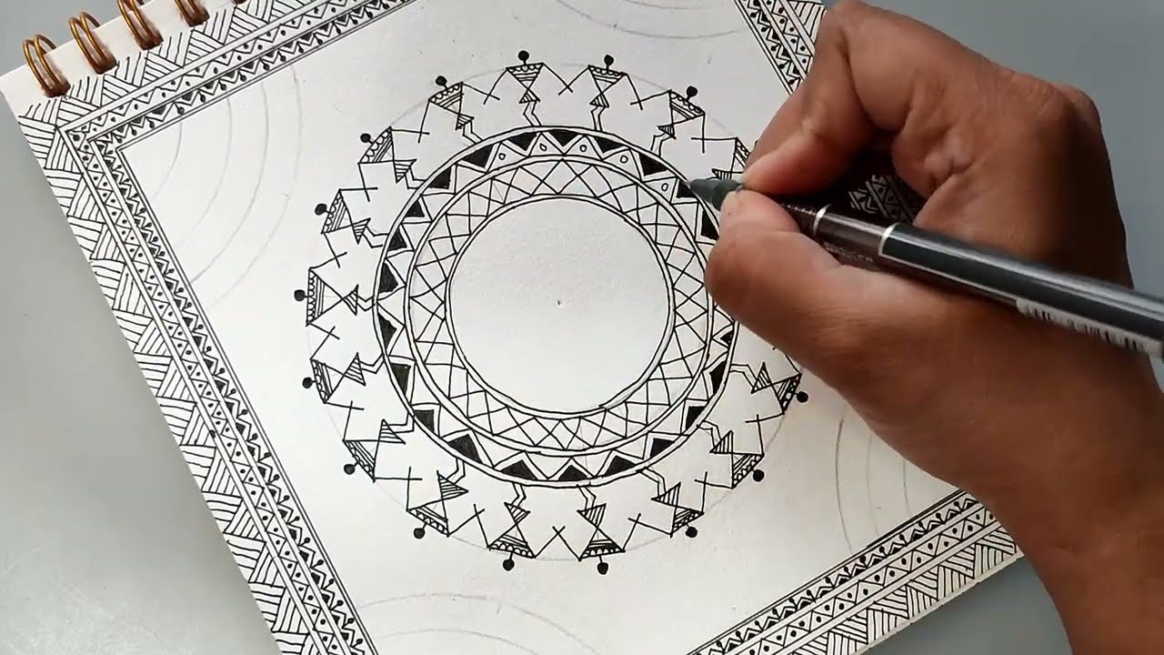 How to draw easy Warli Art | Step by step Warli Art for Beginners | Tribal Art Drawing Tutorial