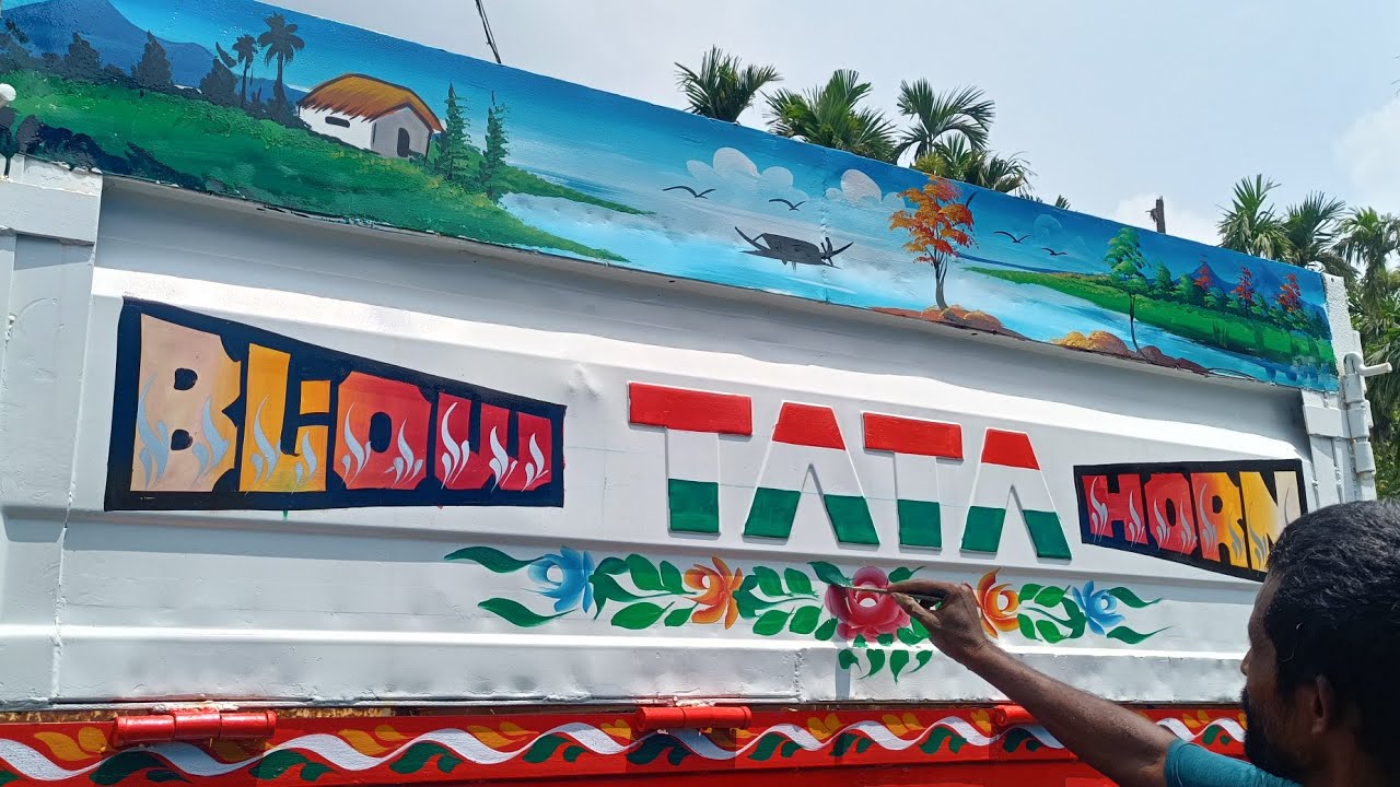 1109 truck painting | Easy Truck painting |सरल ड्राइंग ट्रक डिजाइन