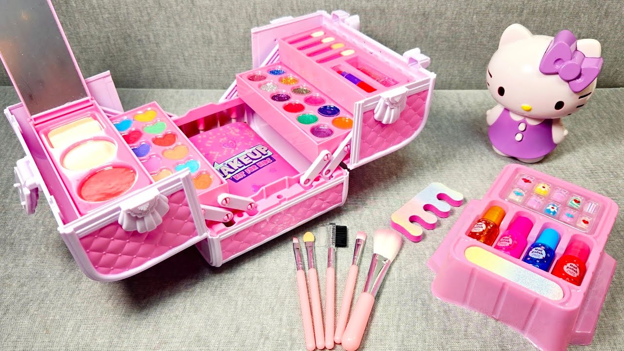 4 Minutes Satisfying with Unboxing HELLO KITTY Fashion Beauty Make Up Set ASMR No Talking