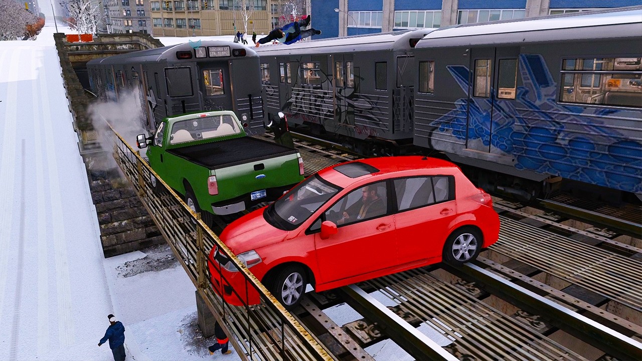 GTA 4 WINTER CRASH TESTING REAL CARS 170