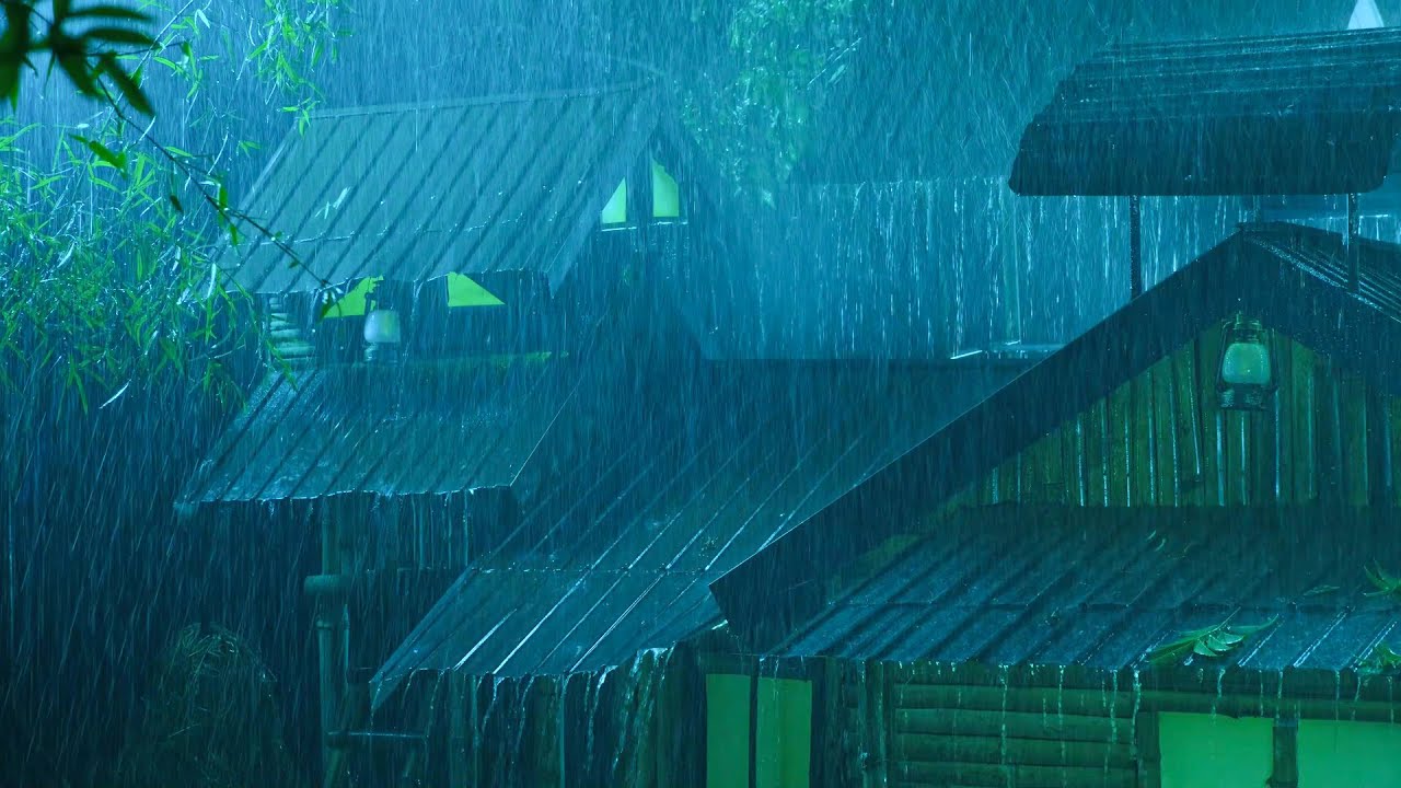 In 3 Minuten Einschlafen – Starker Regen auf dem Blechdach für Tiefen Schlaf & Stressabbau