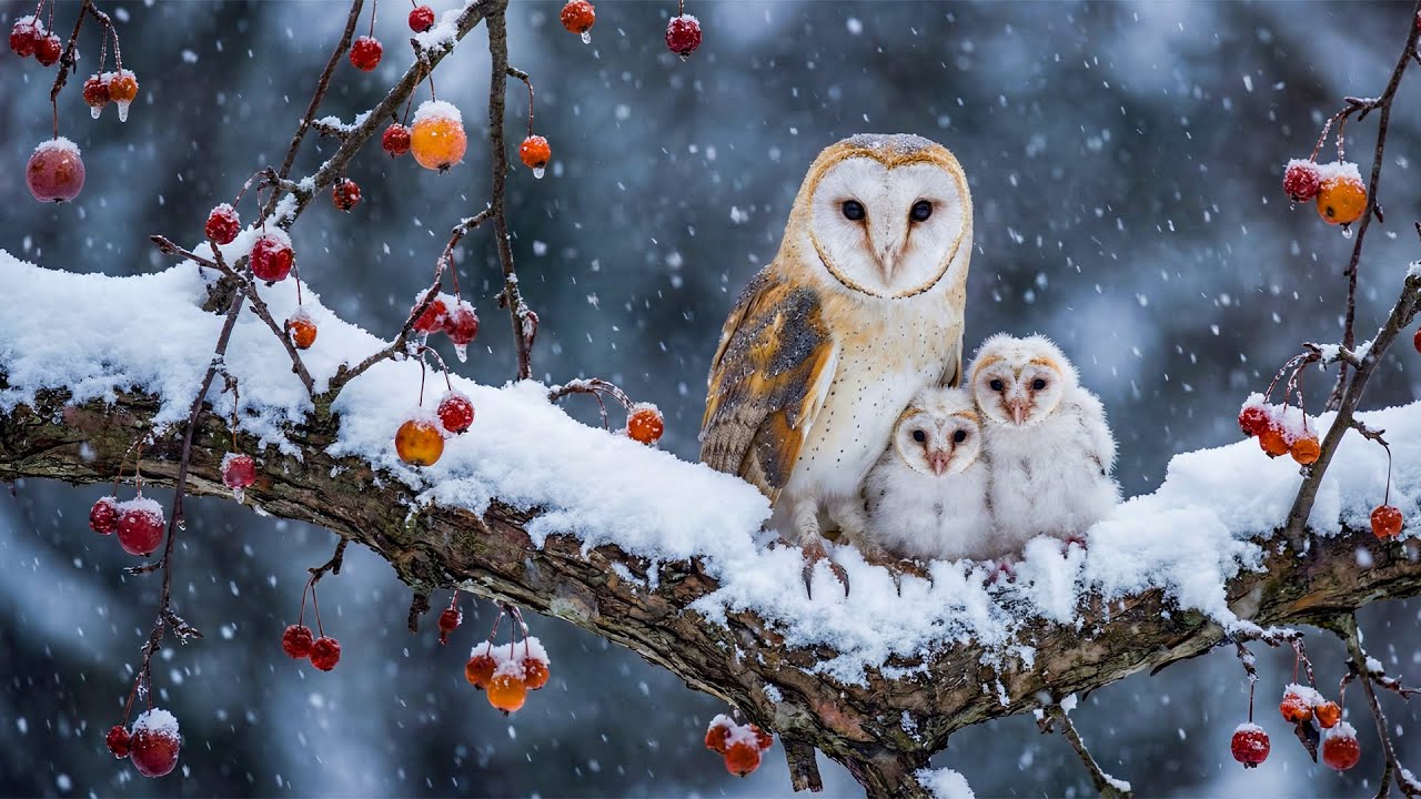 Winter Birds and Soothing Music for Restful Sleep - Stress Relief and Healing