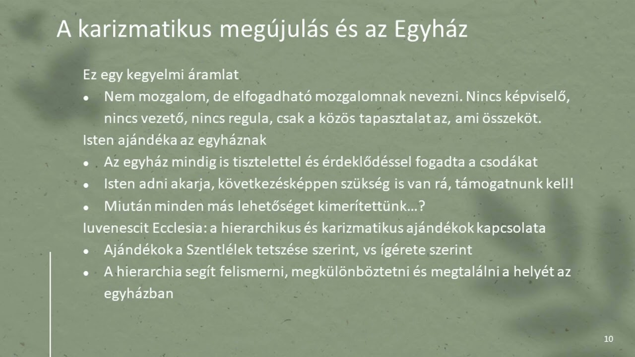 Fiatalok Mezoné - 20240321 - A karizmatikus megújúlás / Végh Zoli