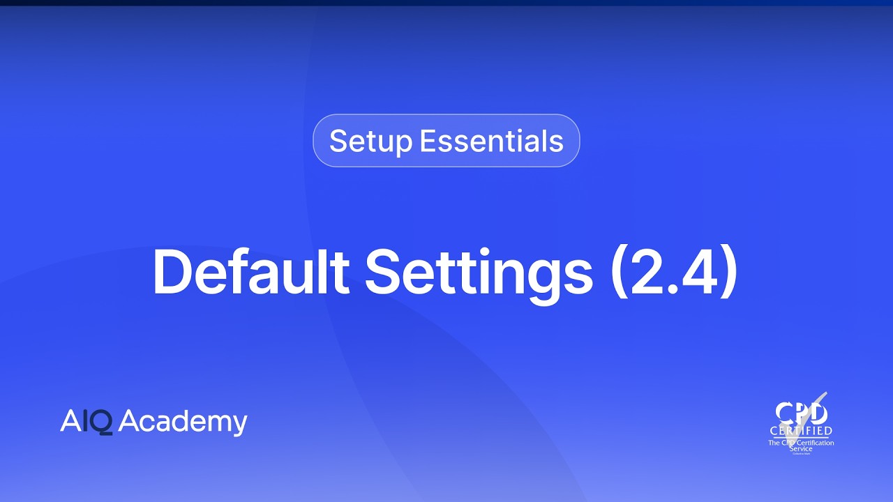 Default Settings in AccountsIQ (2.4)