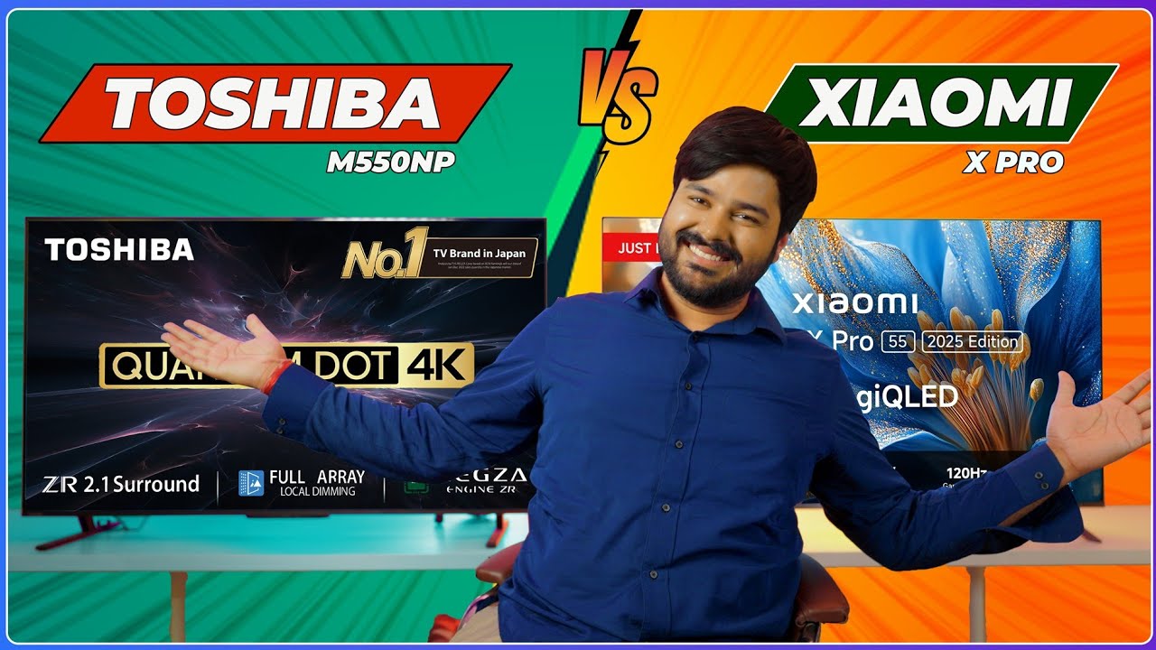 Xiaomi X Pro QLED 📺✨ vs Toshiba 55M550NP 💥 Full QLED War! Best TV under ₹40K? 🔍🛒