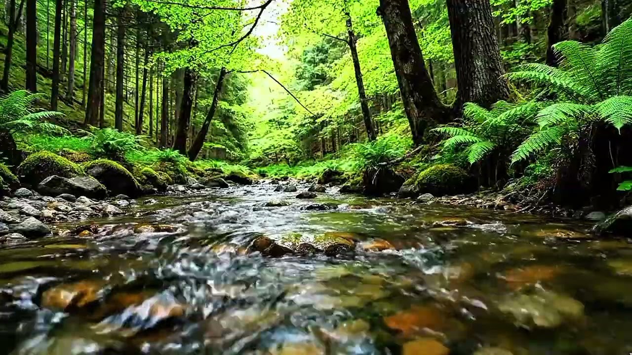 Soothing Forest Stream Sounds 🌲 | Calm Nature Ambience for Focus, Study & Stress Relief