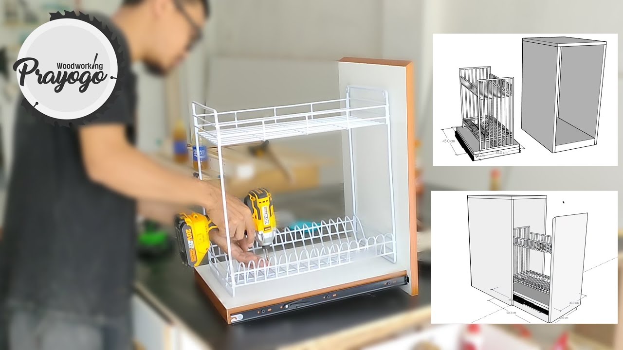 DETAIL CARA BUAT DRAWER PIRING / RAK PIRING KITCHEN SET BAWAH