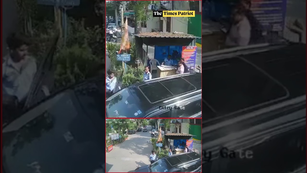 Noida &lsquo;Gate Rage&rsquo; Caught on Camera: Woman Allegedly Assaults Guard After Car Hits Divider