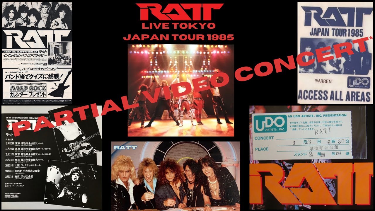 RATT partial video concert, live Tokyo 20th March 1985, Japan Tour full concert.