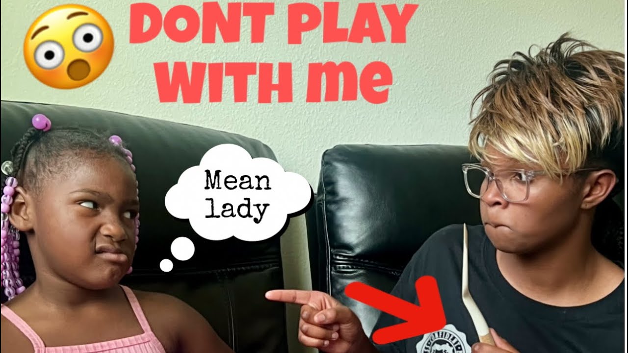 Little girl auntie comes over and gives them a whooping for being bad 
