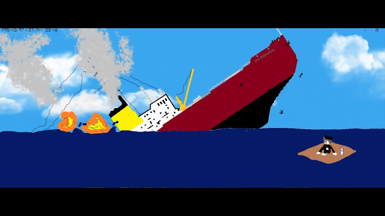 The sinking of M.V. Baleorias   ( fictionnal ship).
