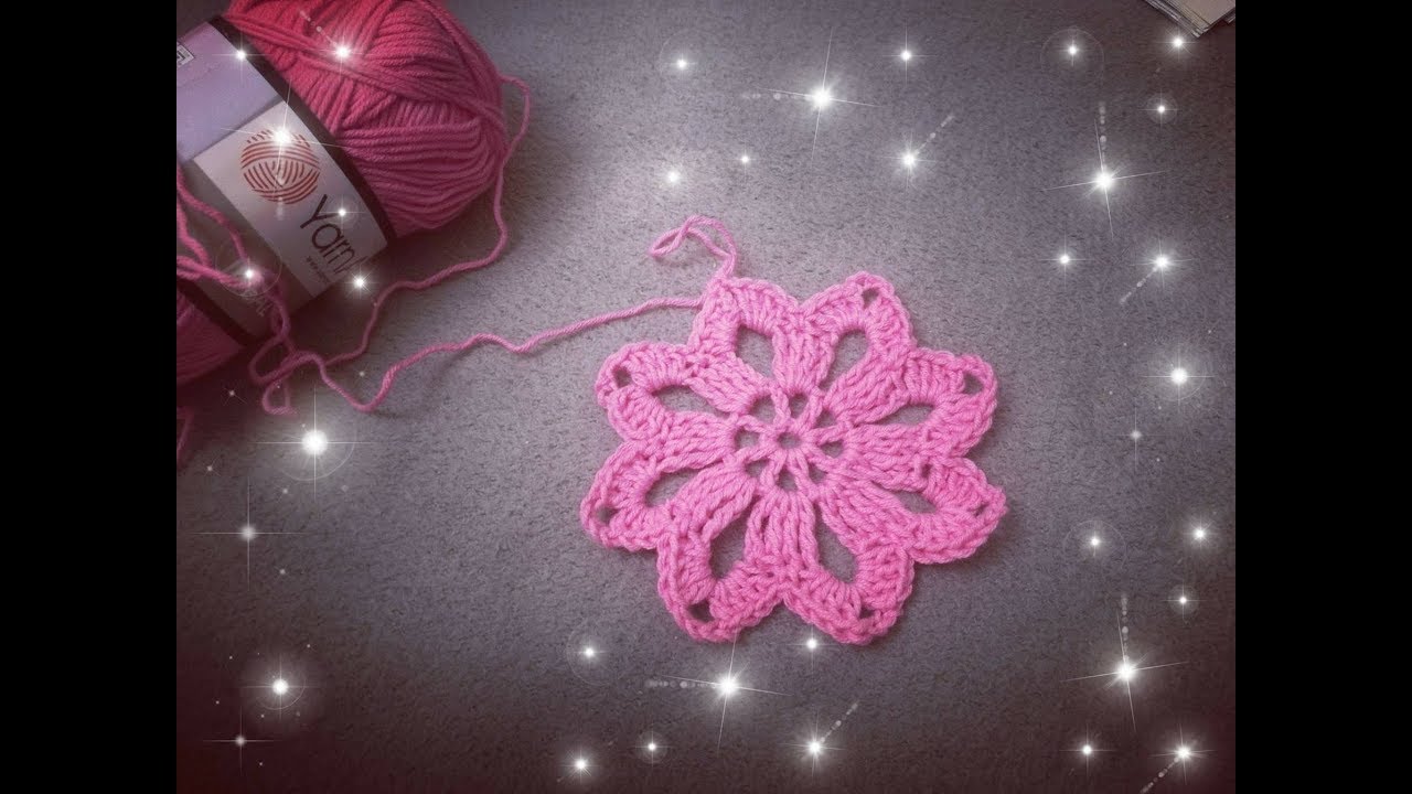 Kwiatek na szydełku, szybki i prosty - crochet flower very simply and fast