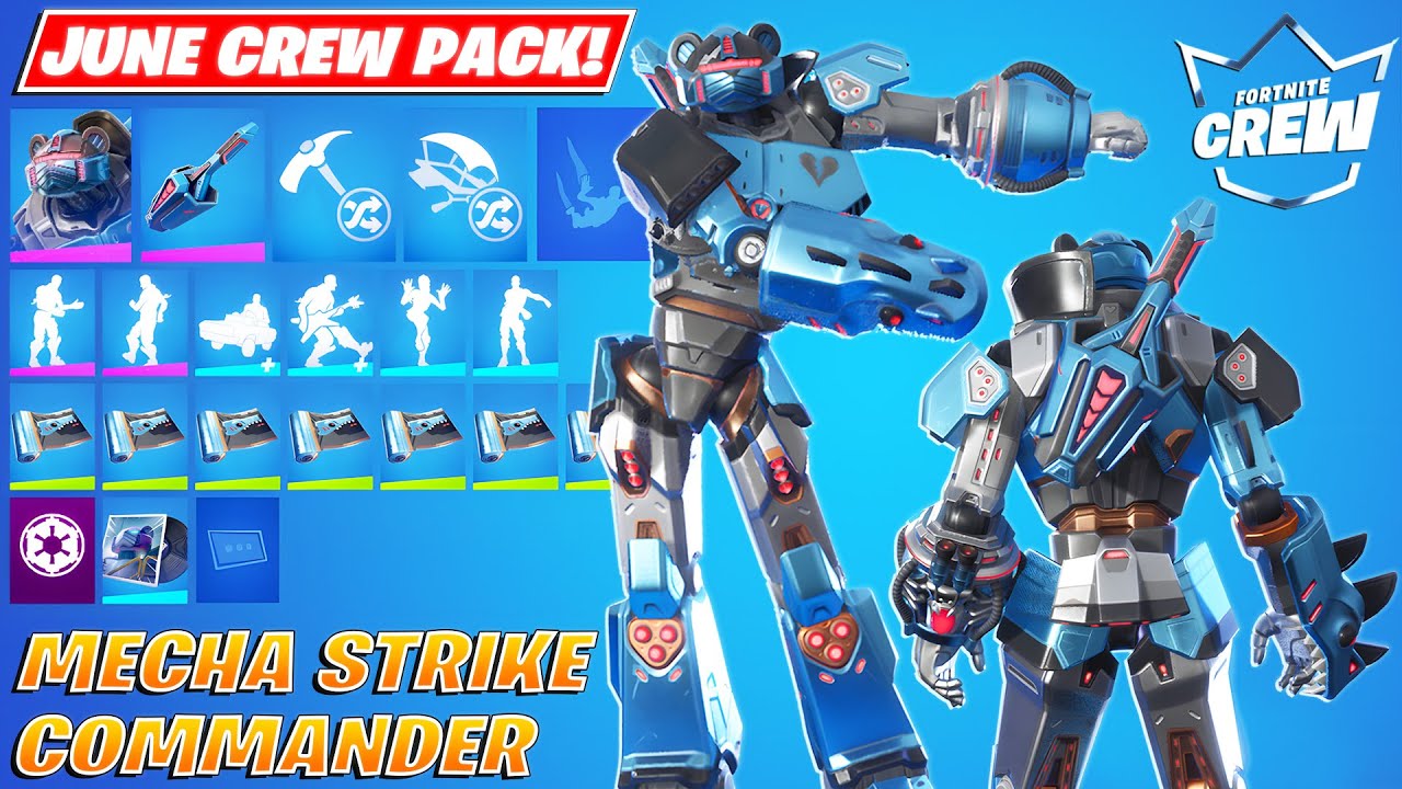 *NEW* Mecha Strike Commander(June 2022 Crew Pack) Showcase! Fortnite