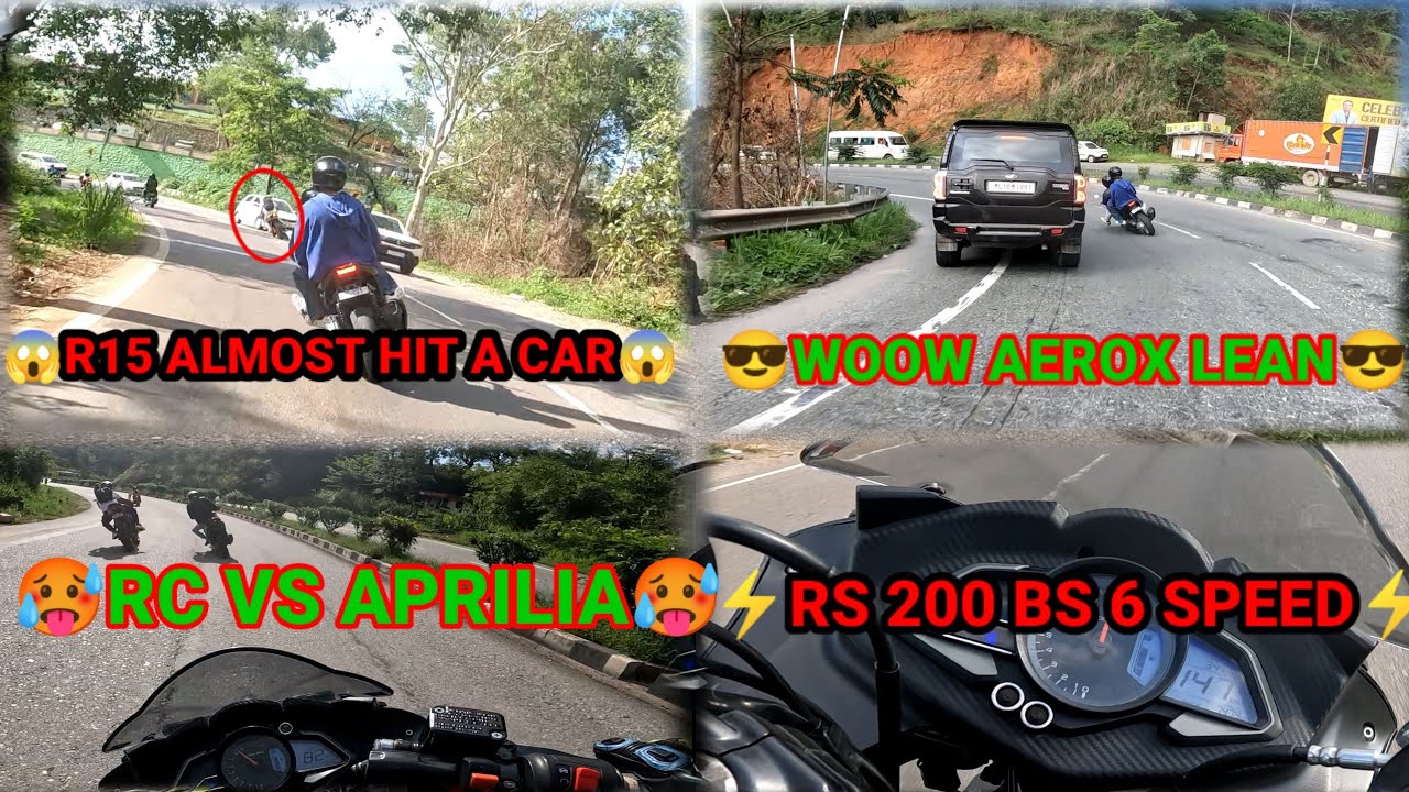 R15 almost hit a car Aerox 155 Fully Lean close calls Aprilia vs RC Lean.