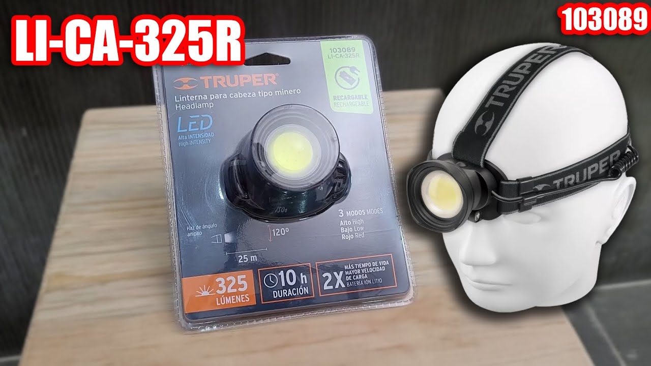 Linterna tipo minero 325R 10 horas de batería