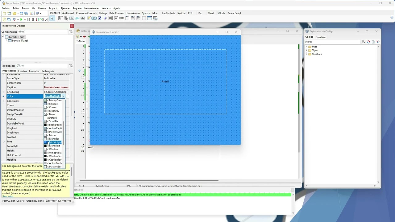 Curso gratis de Lazarus Free Pascal - 02 Formularios