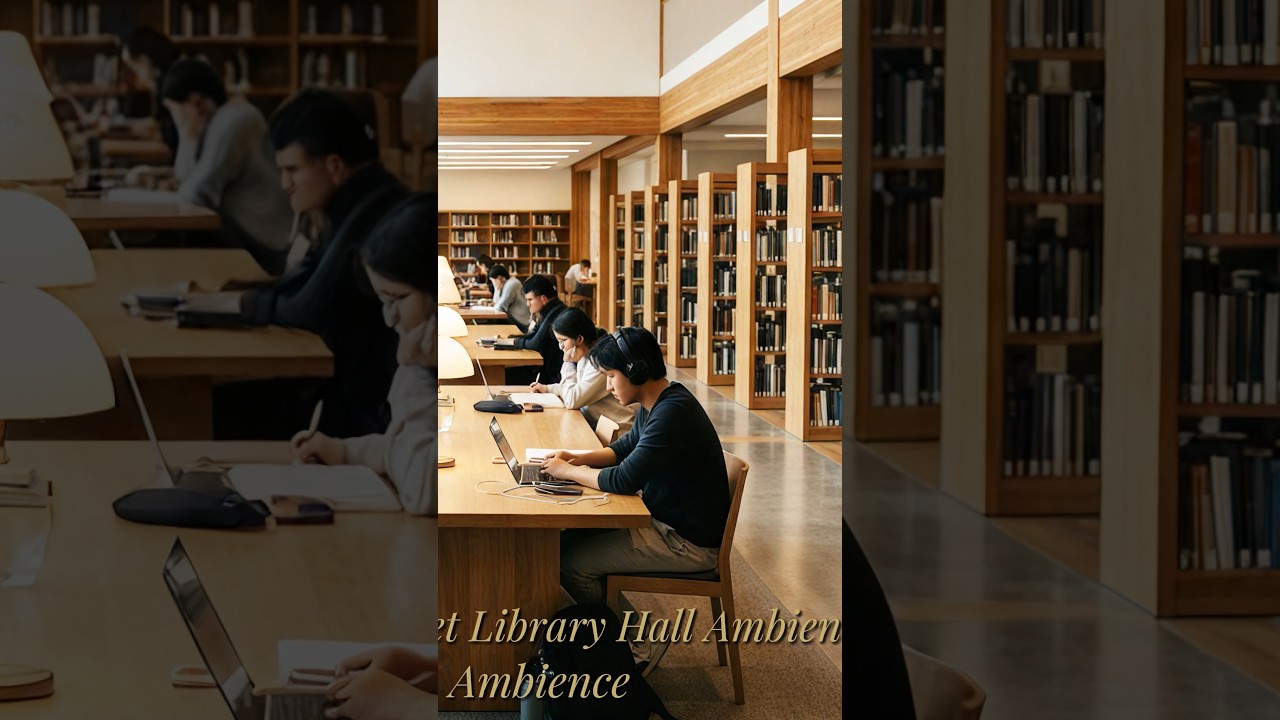 Quiet Library Hall — Study Ambience (No Music) | 15 Minutes