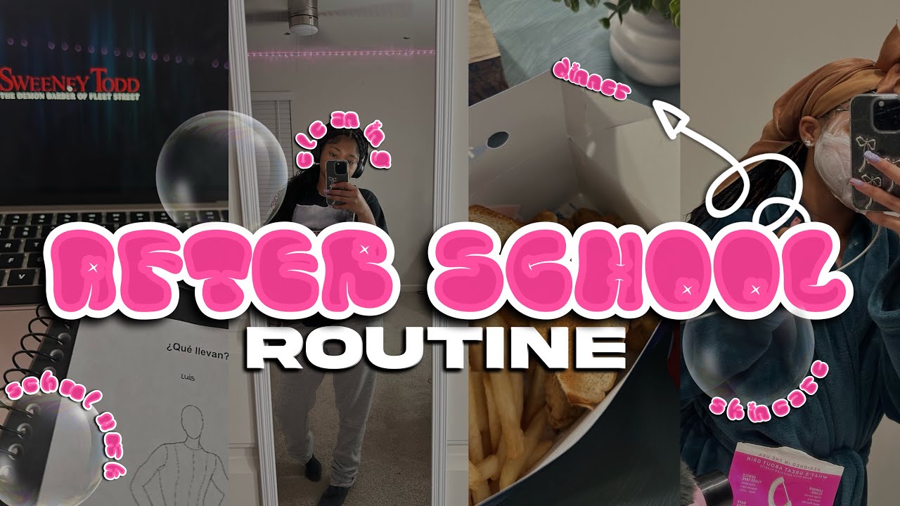 MY AFTER SCHOOL ROUTINE ‪♡ skincare, homework, cleaning, dinner ‪♡