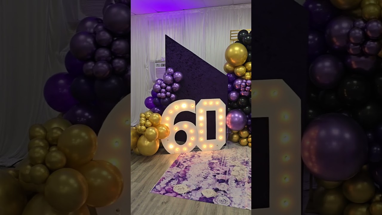 purple and gold birthday decoration #audio #art #balloonloverbd #birthdaycelebration