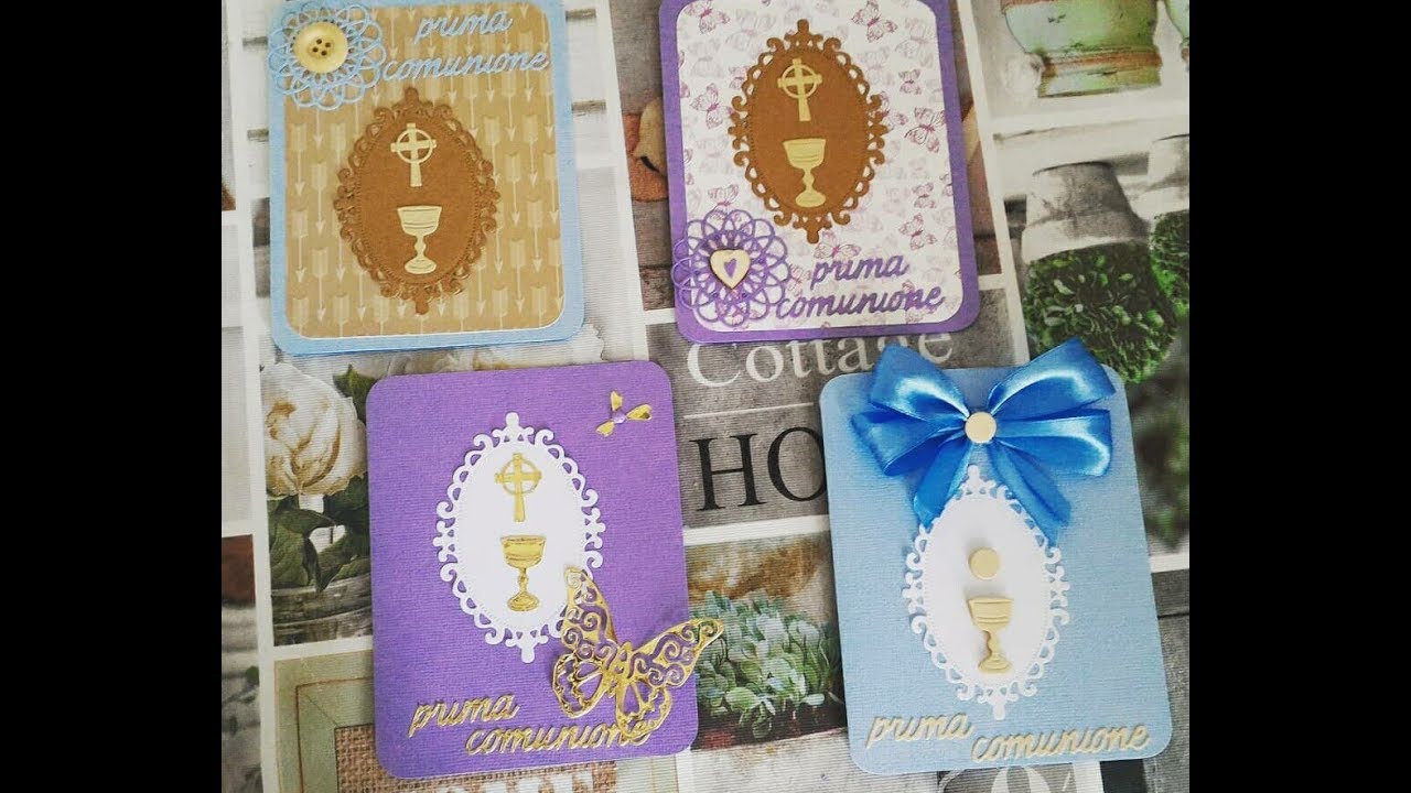 Inviti classici per prima comunione fai da te - diy cards first comunion