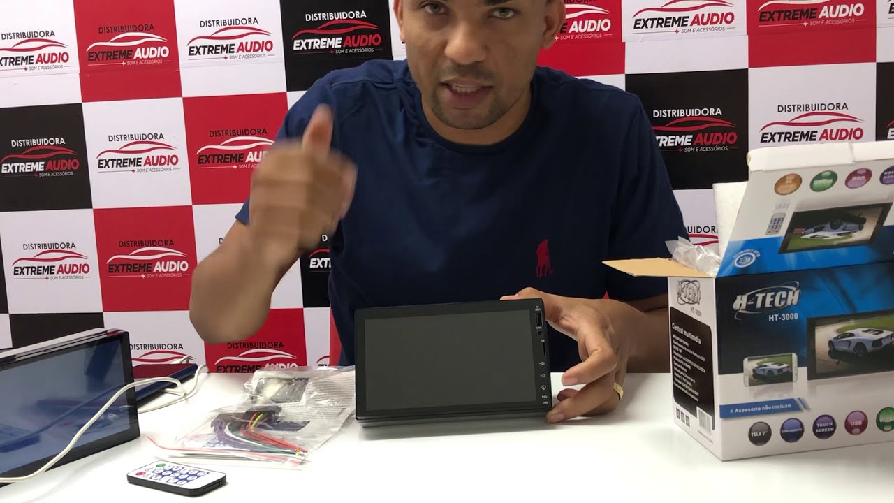 Central Multimídia mp5 h-tech 7 Polegadas com espelhamento Android iOS