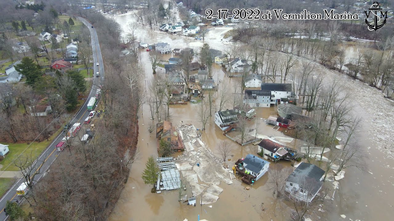 Ice Jam in Vermilion River 2022