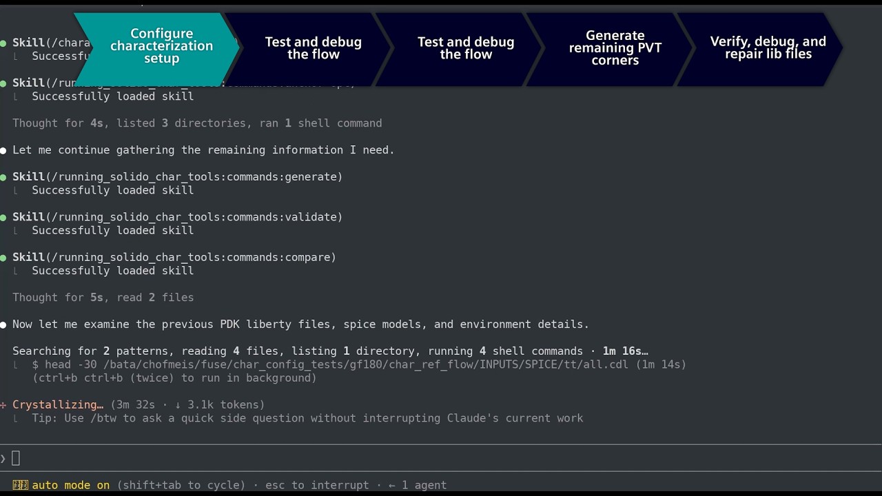Siemens and NVIDIA: Self-verifying, long-running agentic characterization workflow demo